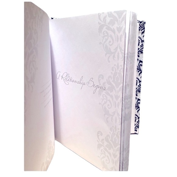 NEW Wedding Memory Book Gift Keepsake Black & White Fabric w/Rhinestone.… - Picture 6 of 8